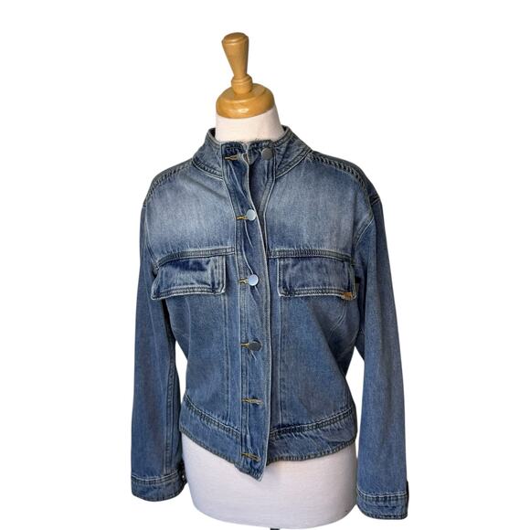 ZYIA Active Denim Snap Front Jacket Blue size XS - Picture 1 of 7